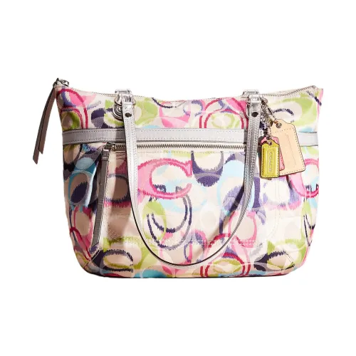 COACH POPPY Холст Хобо Сумка Сумка Большая Женская Многоцветная