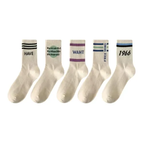 PLANDOO 5 пар Точка+WAHT+Бесплатно+Бесплатно+1966 Женские носки MID до икры