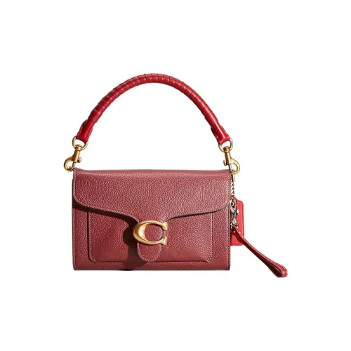 COACH Tabby Кожа Маленькая Квадратная Сумка Сумка Маленькая Женская Бордовая