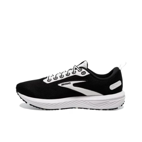 Brooks Revel 6 Амортизаторы Slip-resistant и устойчивые к истиранию Низкий топ Беговые кроссовки Мужские Черный Белый