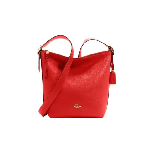 COACH VAL Кожа Ведрообразная Сумка Сумка через плечо Средняя Женская Майами Красный