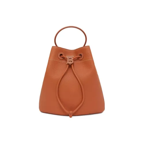 Burberry Рельефная Телячья Кожа Ведрообразная Сумка Сумка через плечо Маленькая Женская Коричневая