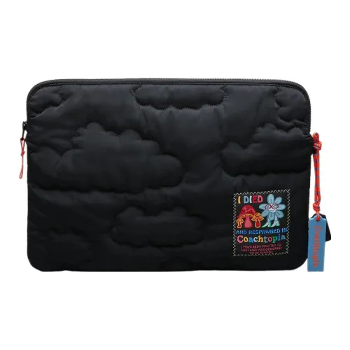 COACH Полиэстер Переработанный полиэстер Сумка для хранения ноутбука Сумка Большая Унисекс Черная