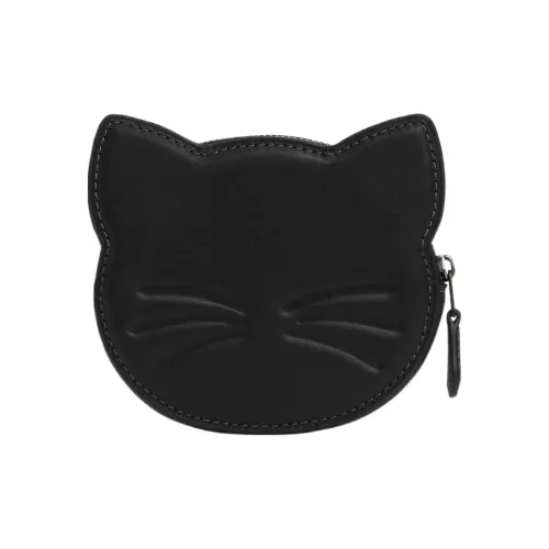 COACH Кожа Монета Кошелек Мини Женский Черный