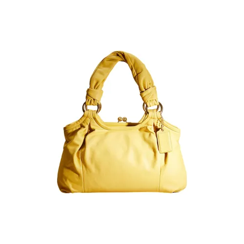 COACH Паркер Кожа Briefcase Сумка Большая Женская Желтая