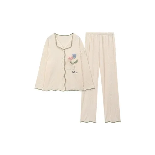 Xiang Ning Pai Бежево-абрикосовый Женские Пижамные Комплекты
