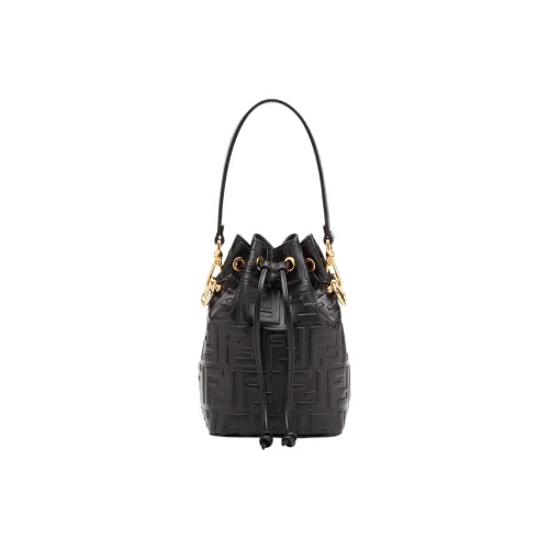 FENDI Mon Tresor Телячья кожа Ведрообразная сумка Сумка через плечо Сумка мини Женская Черная