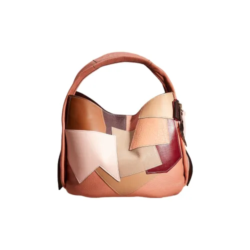 COACH Hobo кожаная сумка-хобо сумка через плечо большая женская светлый умбра