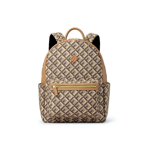 FION Ткань с коровьей кожей рюкзак средний женский многоцветный CAMEL