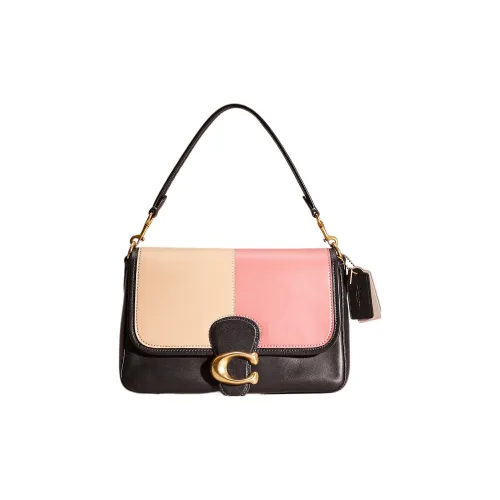 COACH Soft Tabby Quilted Кожа Курьерская сумка Сумка Сумка через плечо Стандартная Женская Черный Молочно-чайный Розовый