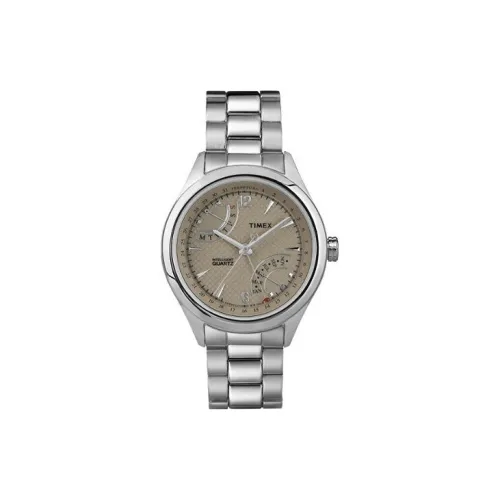 TIMEX T Series Мужские часы Кварцевый механизм Ремешок из нержавеющей стали 42 мм Кофейная циферблат Часы Мужские