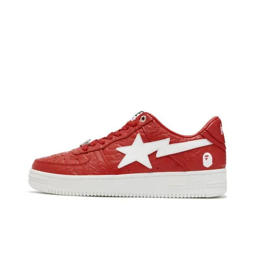 A BATHING APE SS23 LINE CAMO серия Скейтборд Кроссовки Низкие Красный Белый Мужской