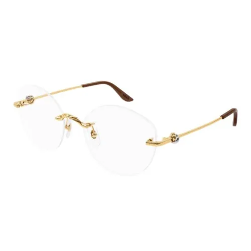 Cartier Металл Нерегулярная форма Оправы для очков Женские Золото