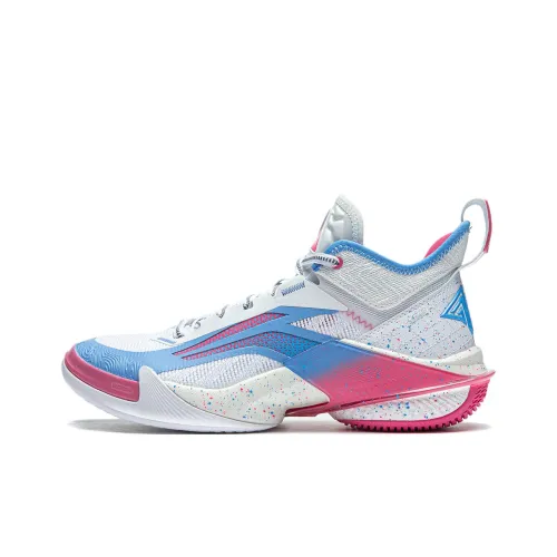 LINING Power 10 MID Топ Баскетбольные Кроссовки для Игры Мужские Стандартные Белый Азур Синий