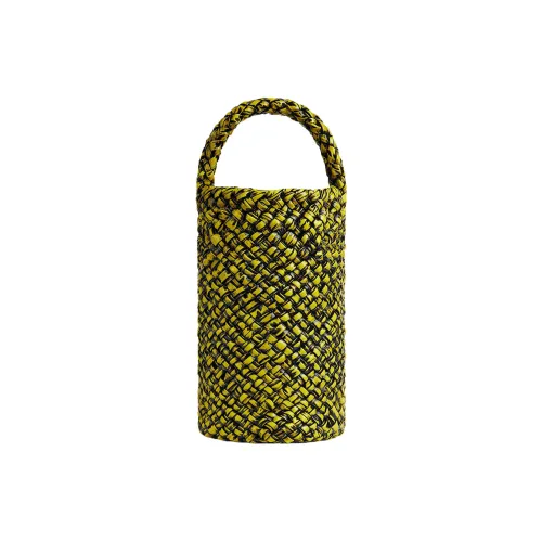 Bottega Veneta Kalimero Lambskin Bucket Bag Clutch Single Shoulder Bag Large Women's Yellow Green Black Bottega Veneta Kalimero Сумка-ведро из овечьей кожи клатч одно плечо большая женская желтая зеленая и черная