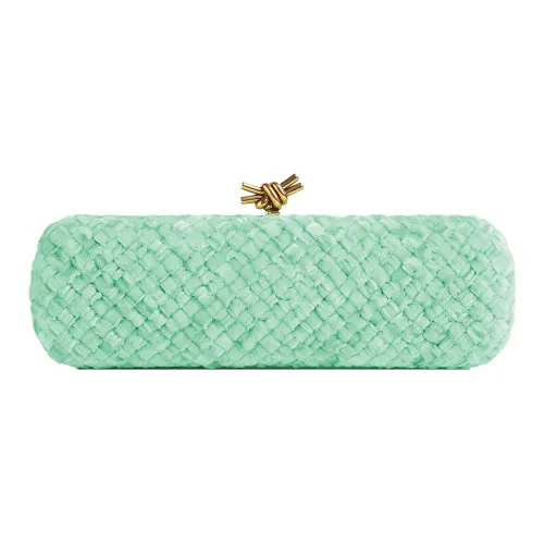 Bottega Veneta Бархатный клатч женский мятно-зеленый