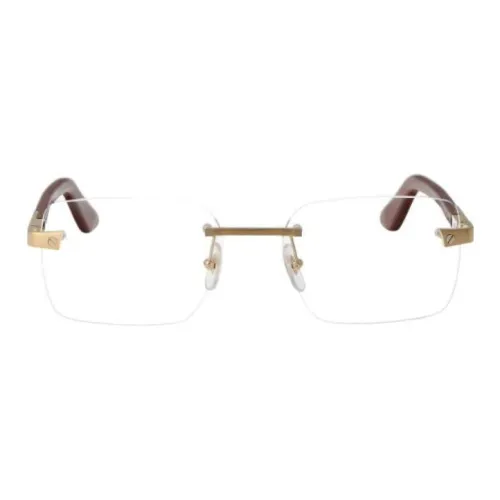 Cartier Металл Нерегулярная форма Оправы для очков Мужской Золото