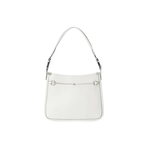 GUCCI Сумка с пряжкой Horsebit кожа через плечо маленькая женская белая