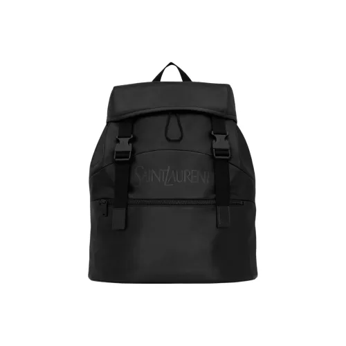 SAINT LAURENT Sheepskin с тканью рюкзак мужской черный