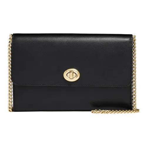 COACH Marlow Телячья кожа Сумка через плечо Женская Черная