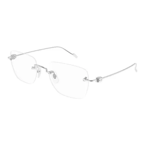 Cartier Металл Нерегулярная форма Оправы для очков Унисекс Серебряный