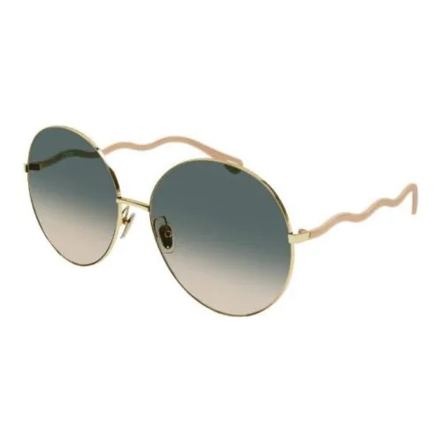 Chloe Металл Круглые Солнцезащитные очки Женские Золотые