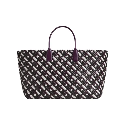 Bottega Veneta Cabat Lambskin Tote Bag Shopping Bag Large Women's Black Purple
