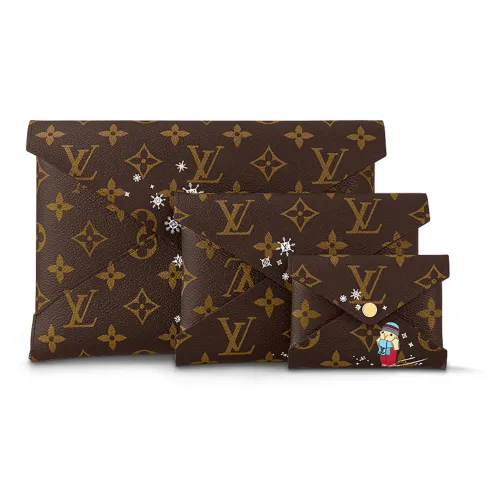 LOUIS VUITTON Покрытый холст клатч женский коричневый