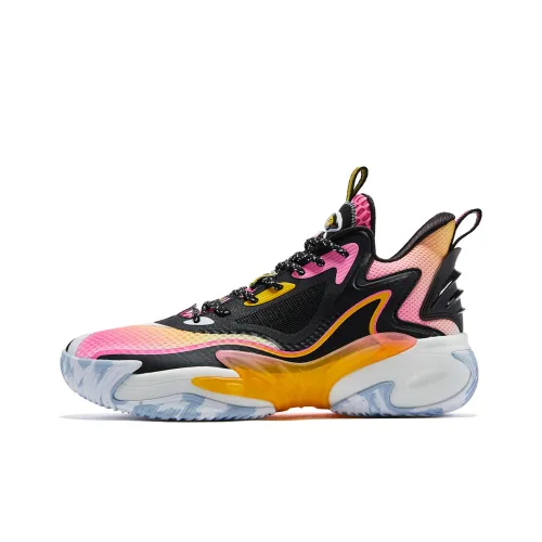 QIAODAN Titan 3 Slip-resistant Abrasion-resistant MID Топ Баскетбольные кроссовки Мужской Розовый Черный Оранжевый