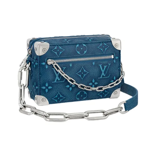 LOUIS VUITTON SOFT TRUNK Корова Кожа Коробка Сумка Сумка через плечо Сумка через плечо Мини Мужская Синий