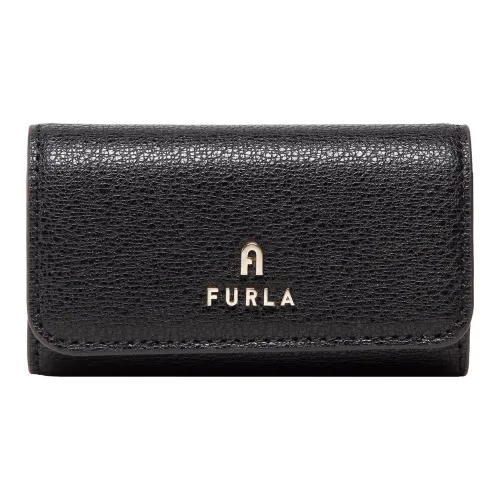 Furla GRAIN LEATHER Кошелек Key Pouch Женские Черный