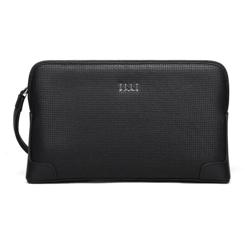 ELLE HOMME Клатч из коровьей кожи стандартный мужской черный