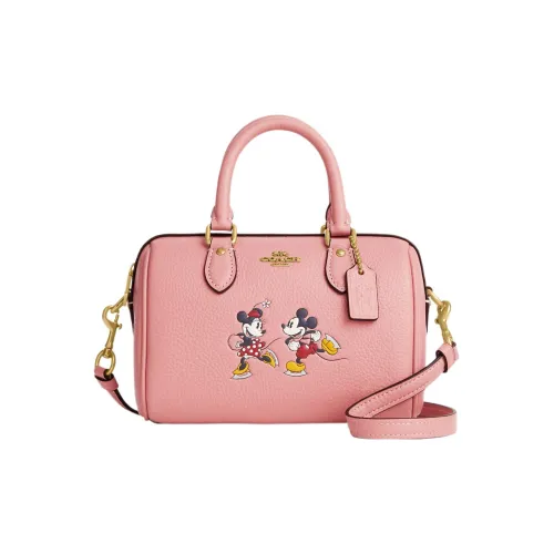 COACH Disney Collaboration Rowan Кожа Сумка Сумка через плечо Сумка через плечо Маленькая Женская Розовая