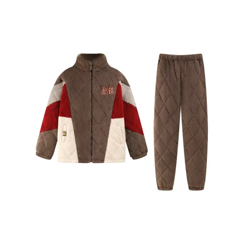 Gongdie Коричневый Мужской Пижамные комплекты