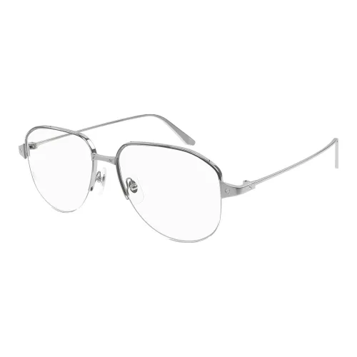 Cartier Металл Нерегулярная форма Оправы для очков Мужской Серебряный