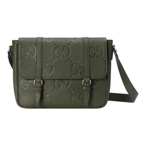 GUCCI Кожа Курьерская Сумка Сумка через плечо Средняя Мужская Темно-зеленая