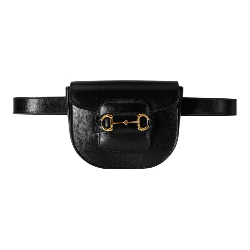 GUCCI Horsebit 1955 Кожа Бананка Стандартная Женская Черная