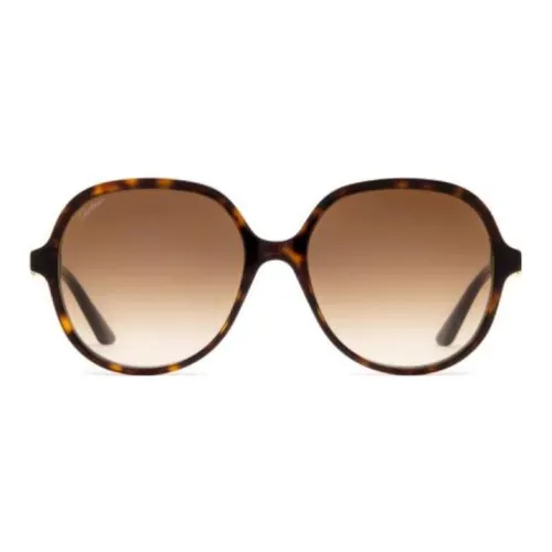 Cartier Ацетат Круглые Солнцезащитные очки Женские Коричневый