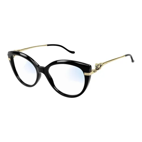 Cartier Ацетат Кошачий глаз Оправы для очков Женские Черный