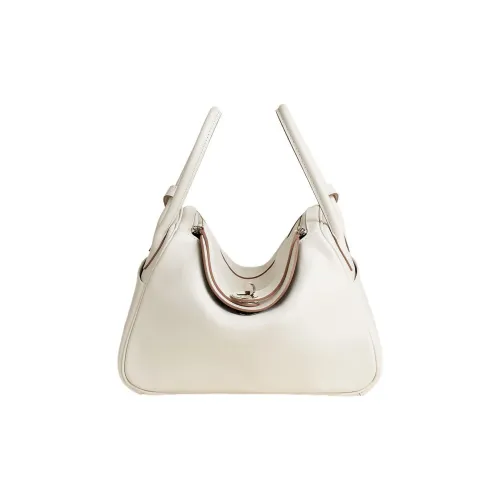 HERMES Lindy Swift Телячья кожа Портативный Сумка через плечо Сумка на плечо Женская Светло-серый и Дождевой Облачный серый