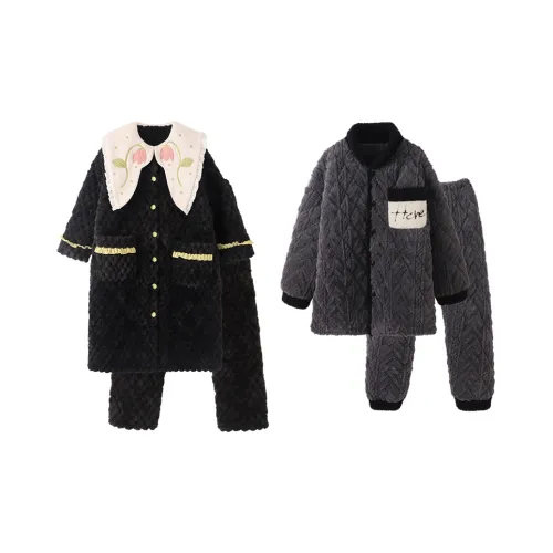 Chun Xi Пижамный комплект Унисекс Черный Зеленый Темно-серый