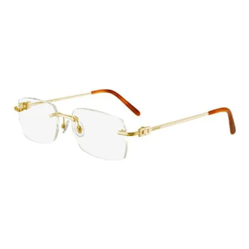 Cartier Металл Прямоугольные Оправы для Очков Унисекс Золото