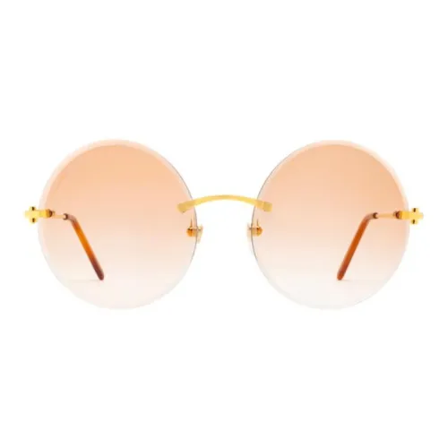 Cartier Металл Круглые Солнцезащитные очки Женские Золотые