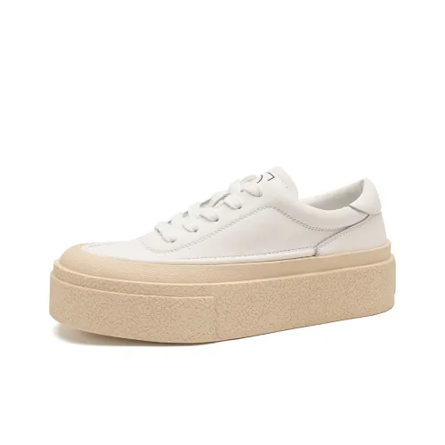D Fuse SCANDINAVIA Износостойкий и Легкий Низкий Топ Скейтборд Кроссовки Женские Экрю