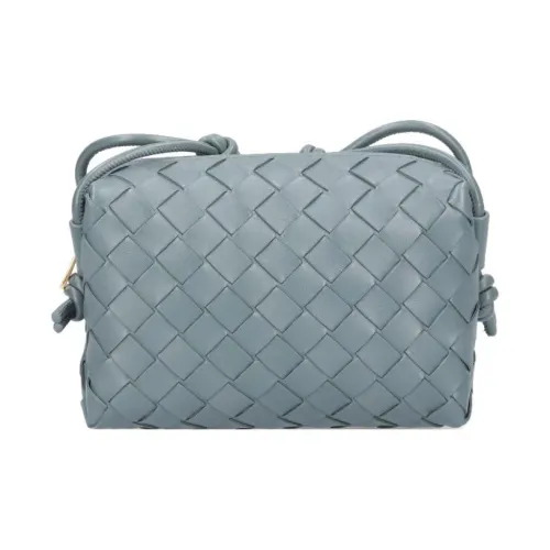 Bottega Veneta Loop Sheepskin Camera Bag Crossbody Mini Women's Gray Blue Bottega Veneta Loop Овчина Camera Сумка через плечо Мини Женская Серый Синий