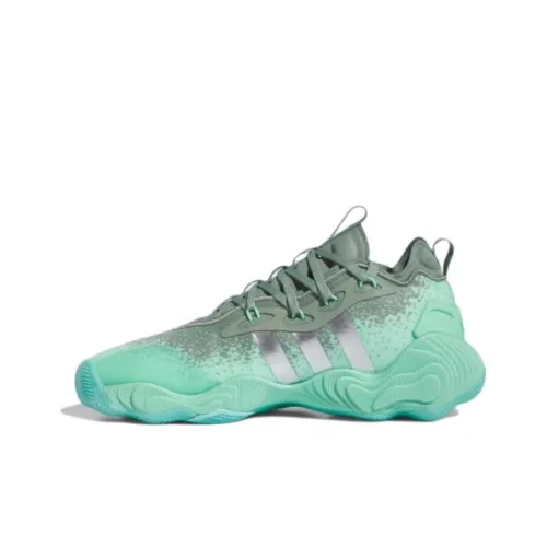 Adidas Trae Young 3,0 Амортизация Износостойкие Низкие Баскетбольные Кроссовки Унисекс Серебристо-Зеленые