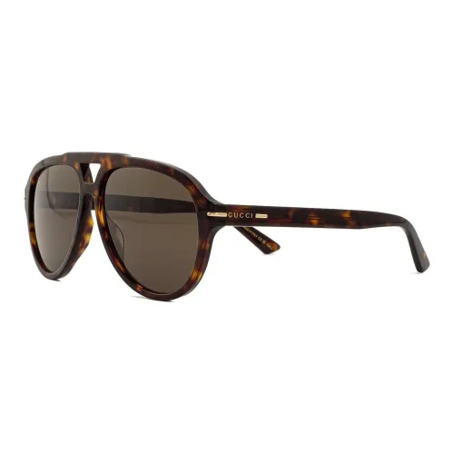 GUCCI Ацетат Aviator Солнцезащитные очки Мужские Коричневые