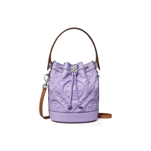 TORY BURCH Наппа Кожа Телячья Кожа Сумка-ведро Сумка через плечо Сумка мини Женская Фиолетовая
