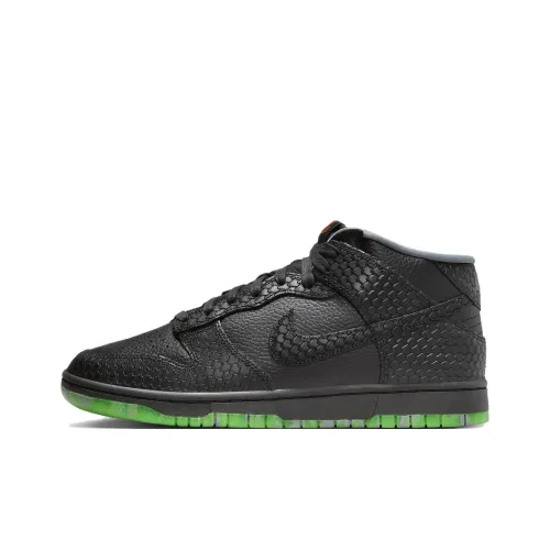 Nike Dunk Премиум MID Топ Скейтборд Кроссовки Мужские Черные Зеленые
