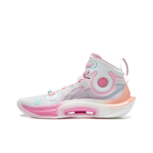 Подкладка SONIC Ultra противоскользящие устойчивые к истиранию высокий топ баскетбольные кроссовки мужской белый розовый